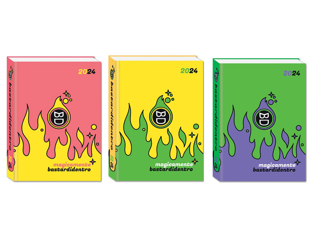 Diario standard 16 mesi fluo flame bastardidentro magicamente $
