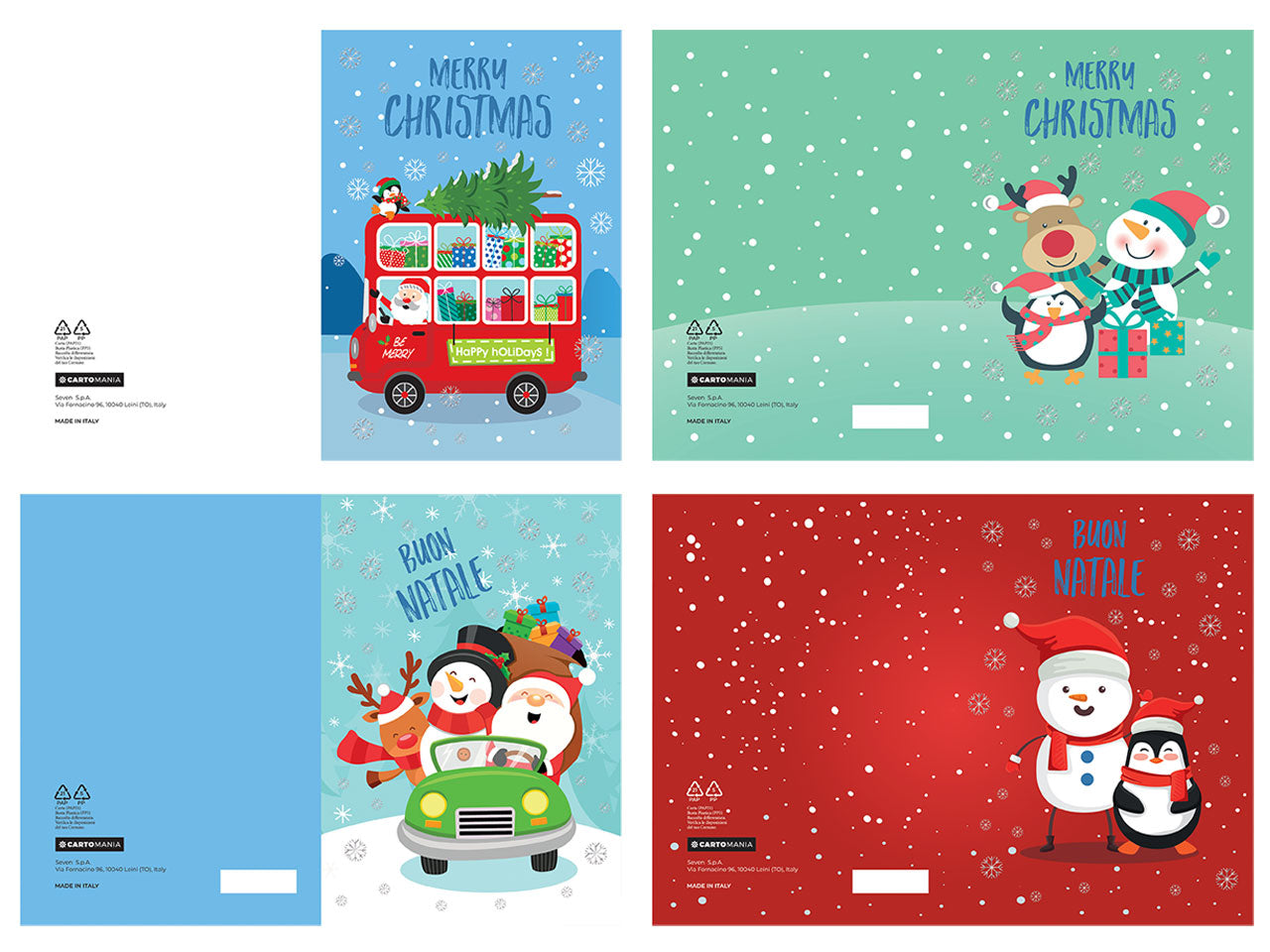 Biglietti natale cartoon cartomania | Seven