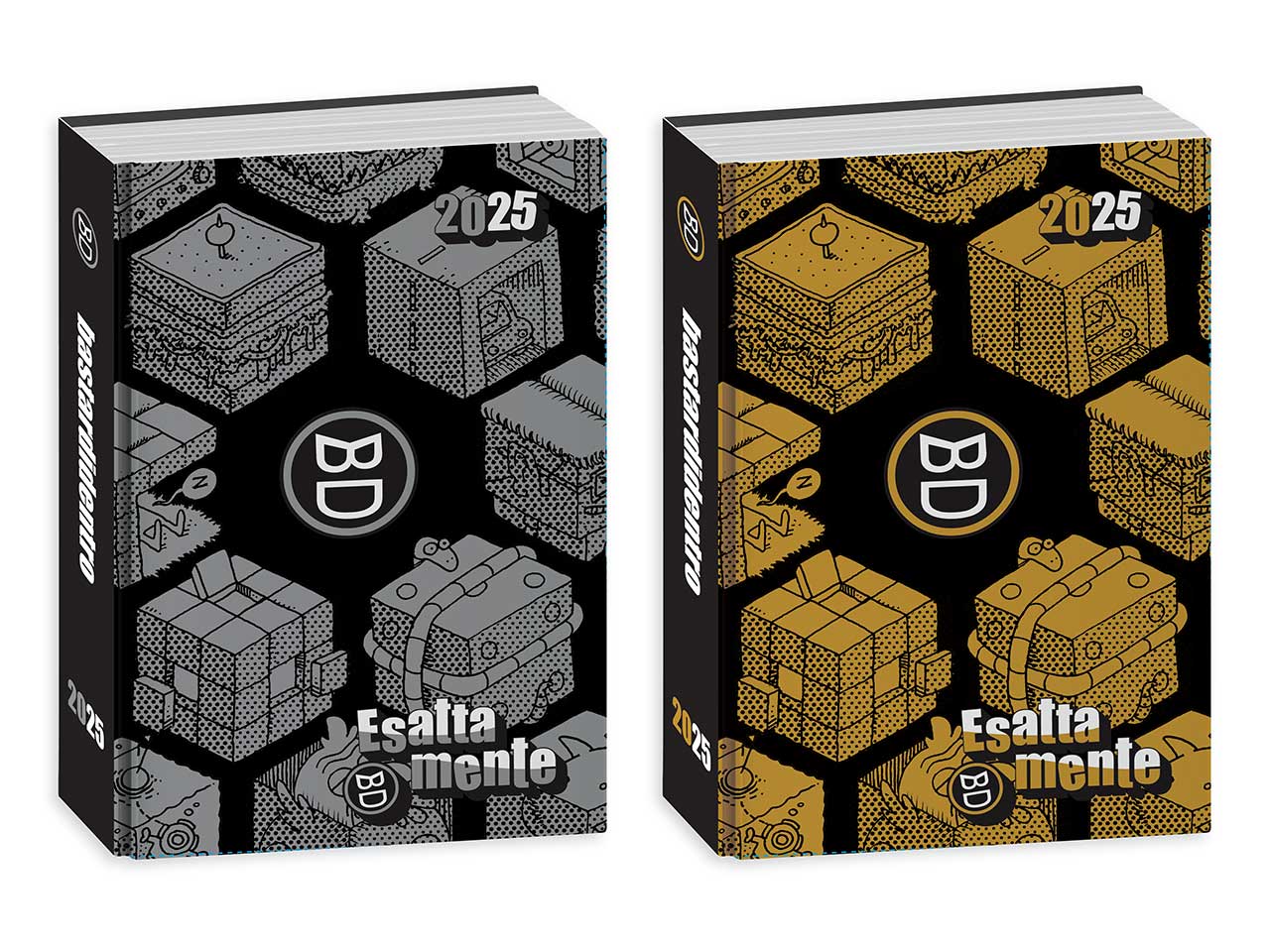 Diario scuola Bastardidentro gold & silver, formato pocket 16 mesi, datato 2024/2025 assortito, 11,5x15,9 cm