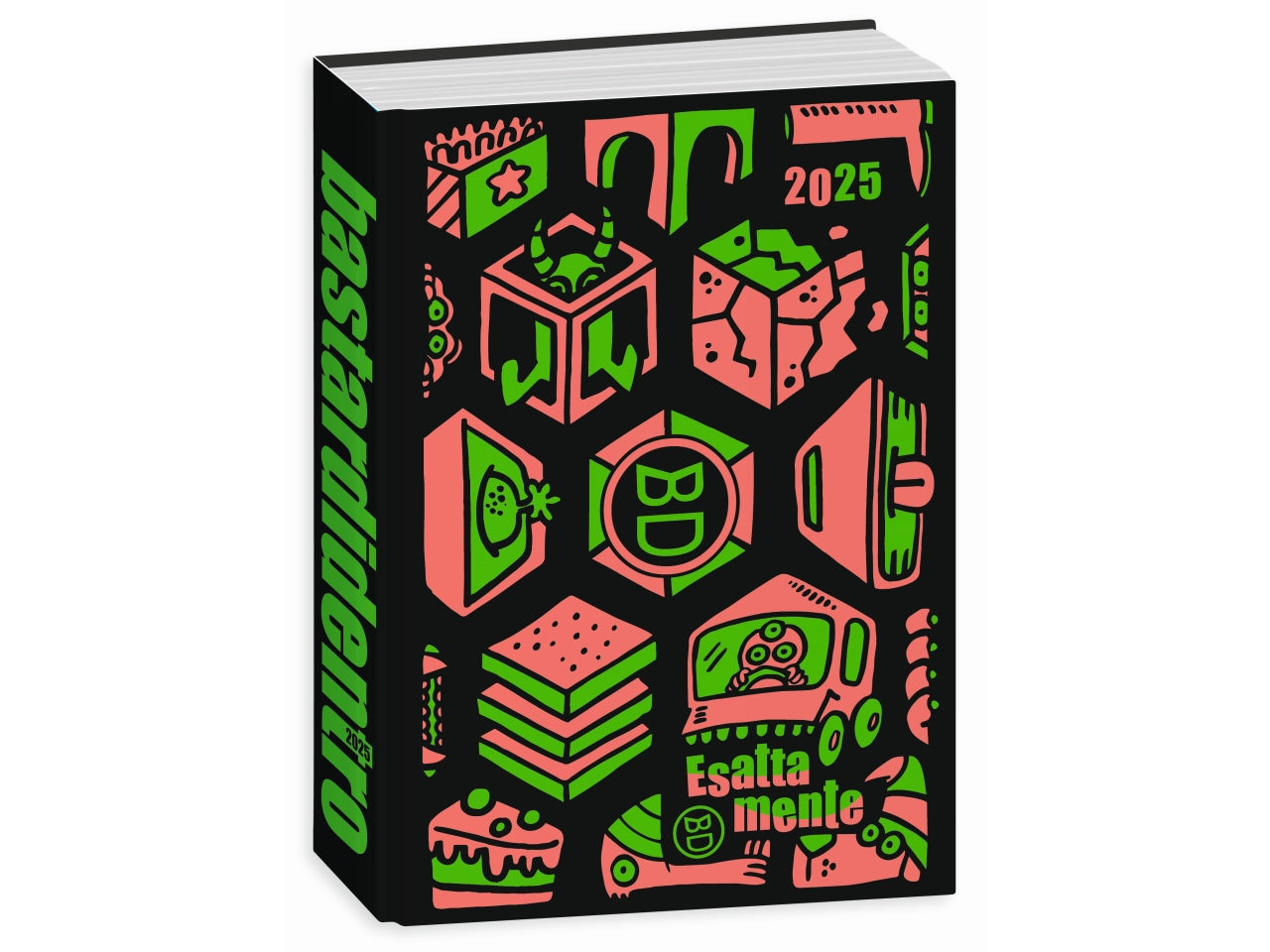 Diario scuola Bastardidentro superspecial fluo, formato standard 16 mesi, datato 2024/2025 assortito, 13,6x18,3 cm