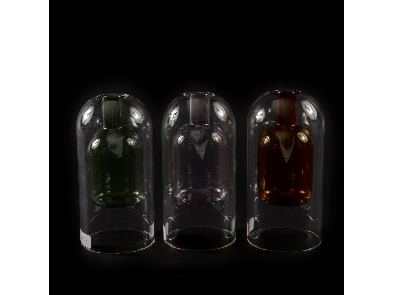 Vaso decorativo moderno in vetro borosilicato assortito cilindrico a doppia parete - M Home