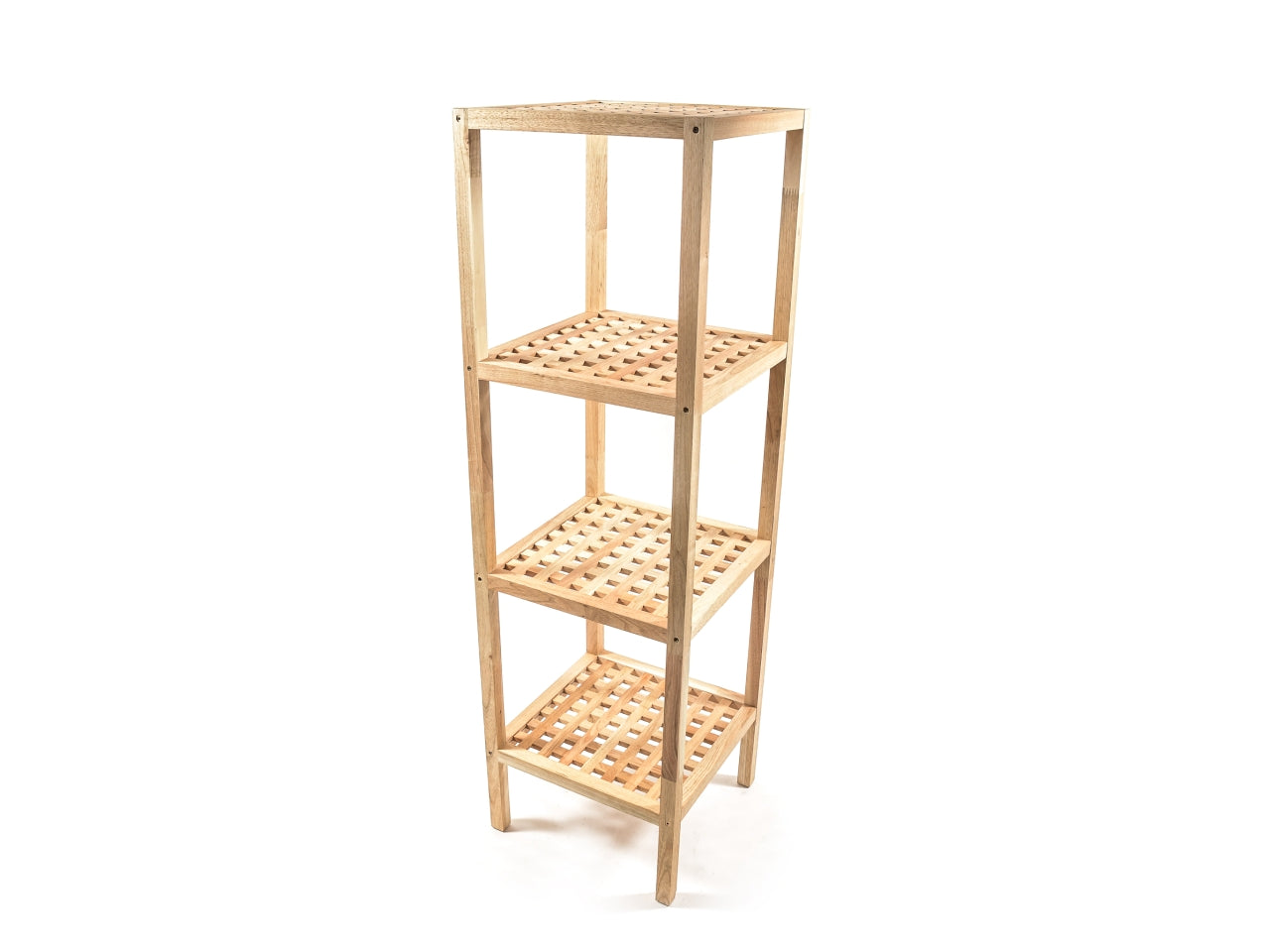 Mobile scaffale in legno naturale stile moderno con 4 ripiani 35x35x117 cm - Mercury