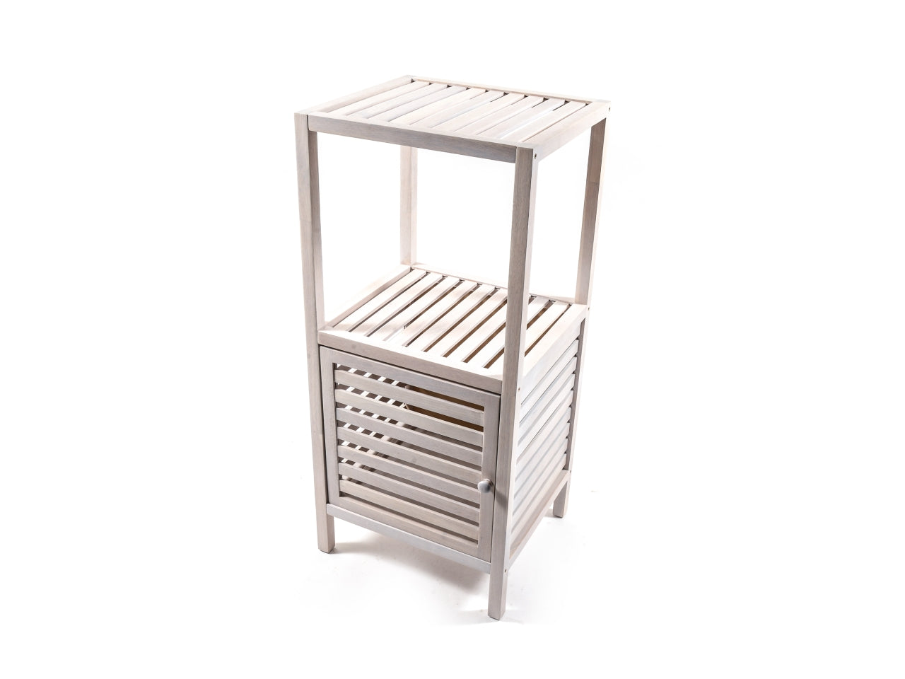 Mobile in legno bianco stile moderno con sportello e ripiano 39x35x86 cm - Mercury