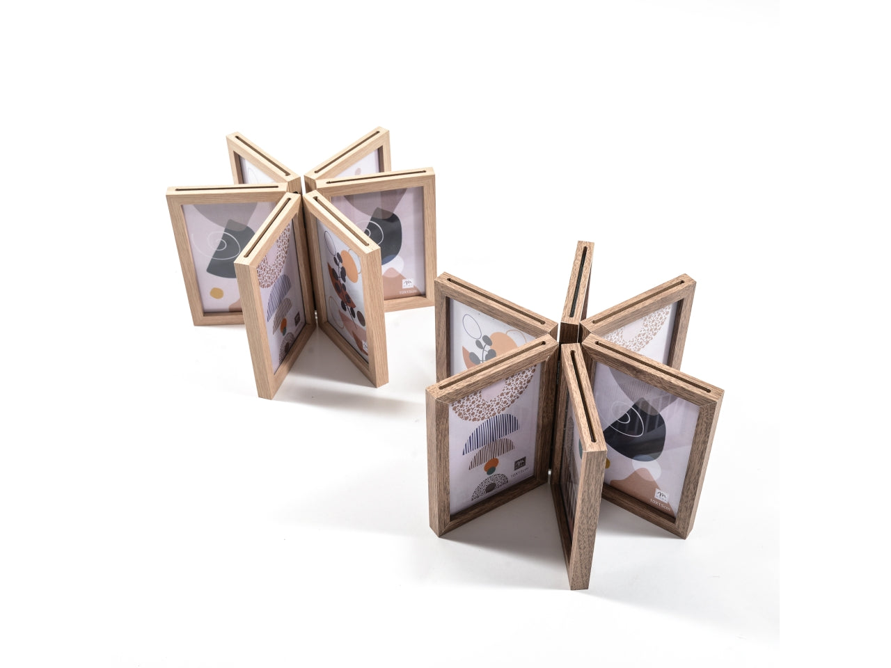 Cornice multipla da 12 foto 10x15 cm in mdf in legno naturale stile moderno - Mercury