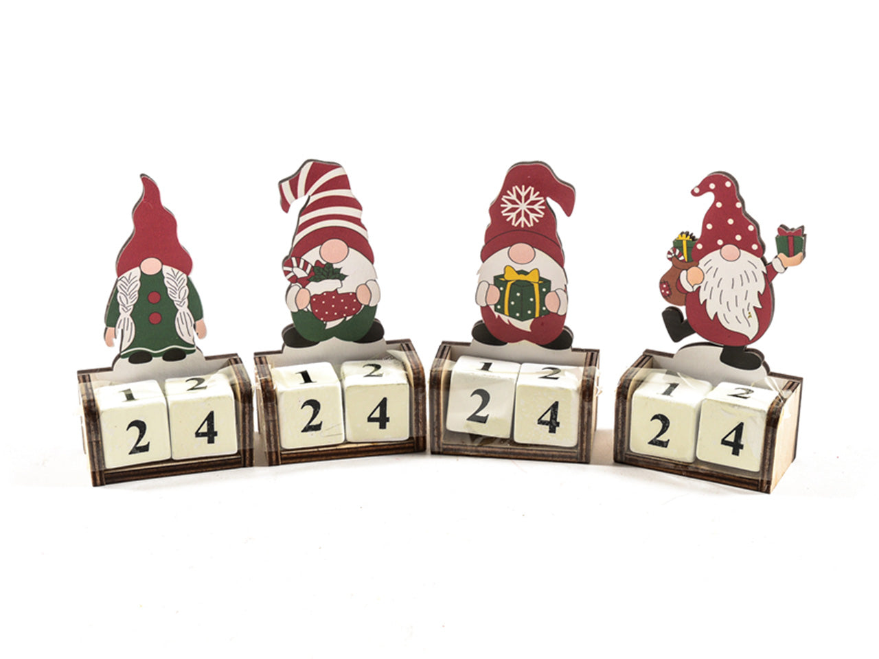 Calendario perpetuo natalizio in legno misura 6,5x3xh.11cm assortito