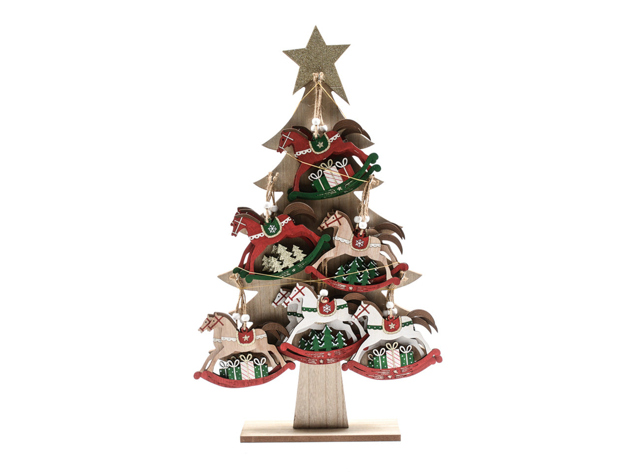 Pendente cavallo in legno misura 13xh.11cm assortito