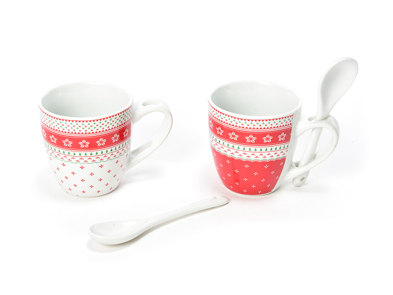 Tazzina da caffè con cucchiaino 88ml misura d.6x8,5xh.9cm design assortiti