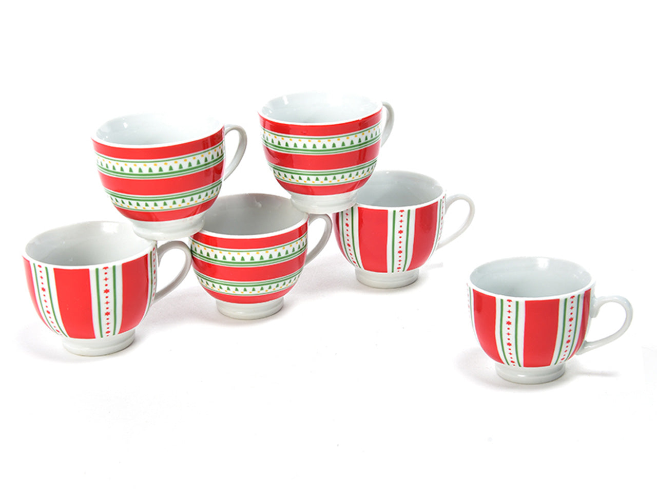 Tazzine in porcellana - set da 6 tazzine 90ml misura 22,4x12xh.6,6cm