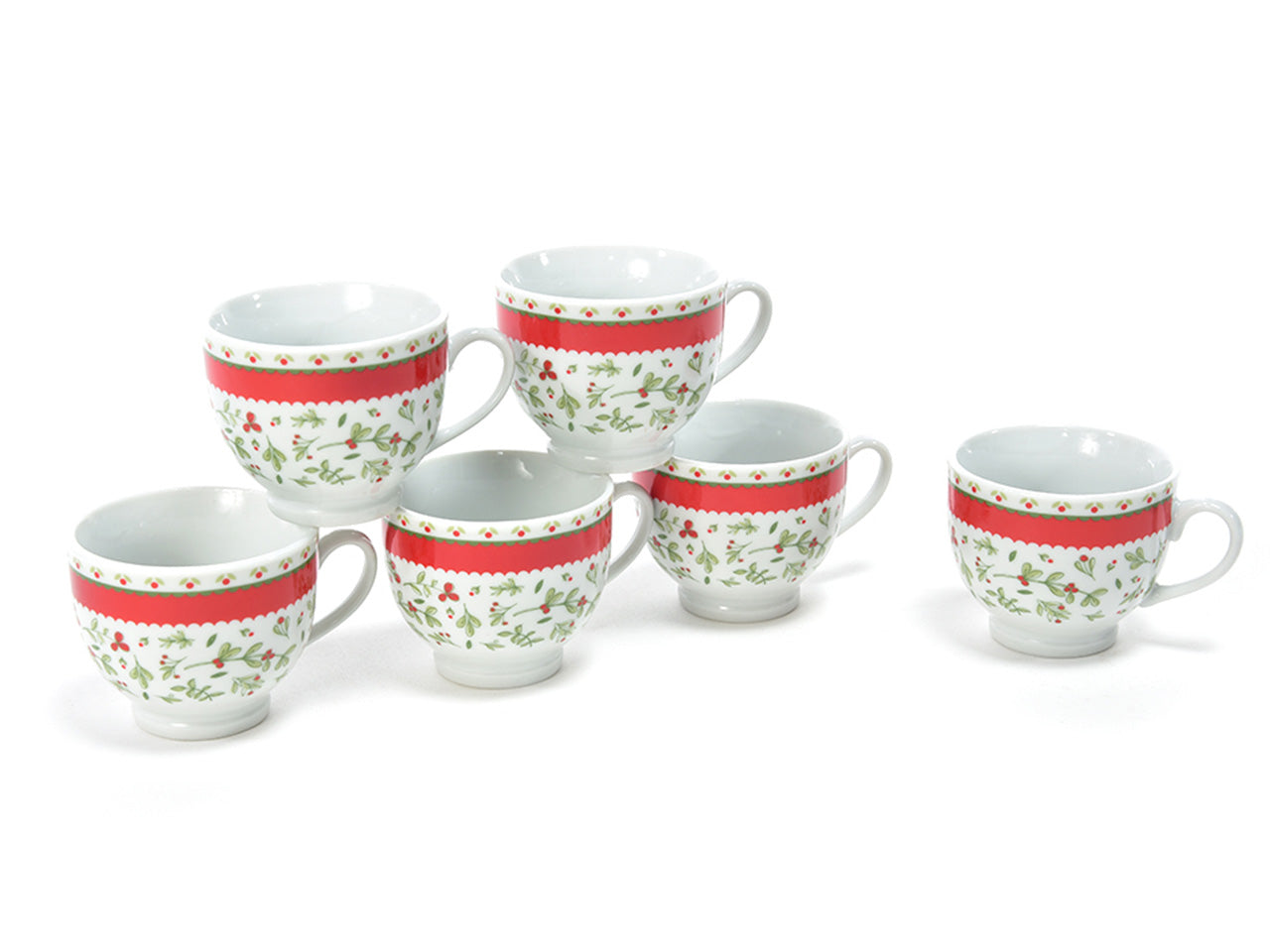 Tazzine in porcellana - set da 6 tazzine 90ml misura 22,4x12xh.6,6cm