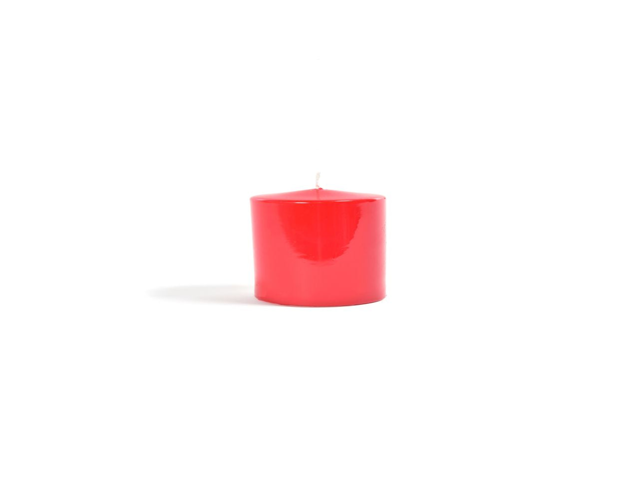 Candela pillar lucida rossa h.5xd.7cm