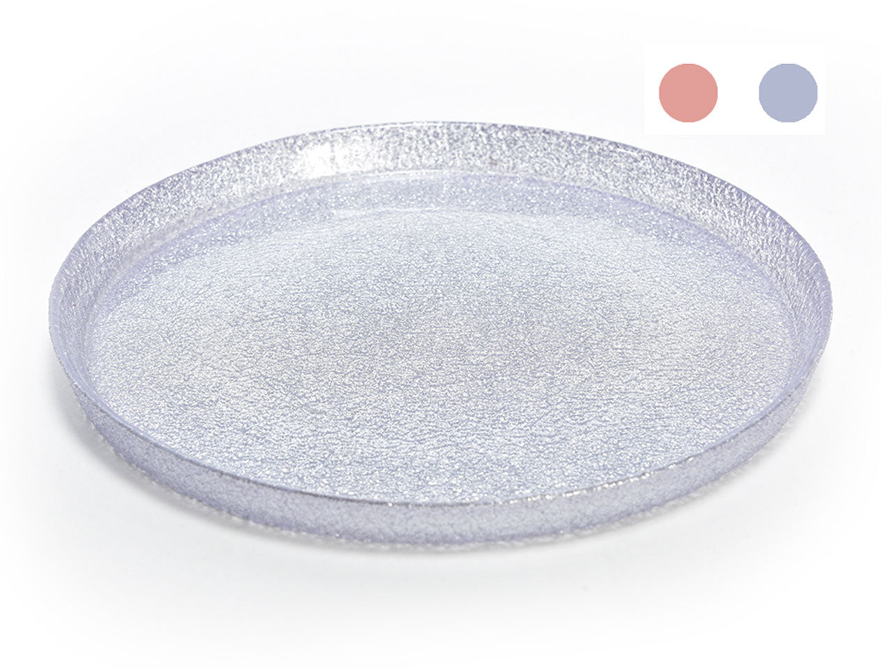 Vassoio tondo in vetro elegant misura d.21xh.1,8cm colori assortiti