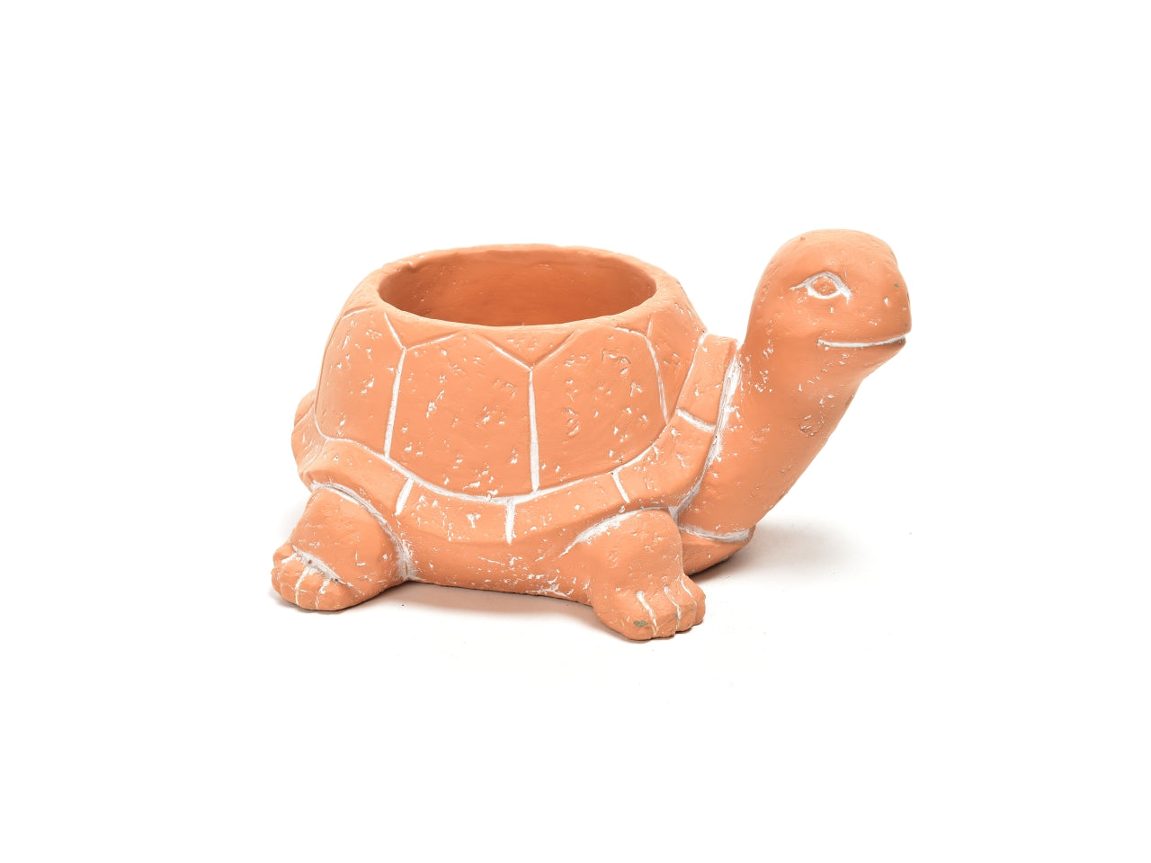 Portavaso in terracotta naturale forma tartaruga per uso interno 21x16x11,5 cm - M Home