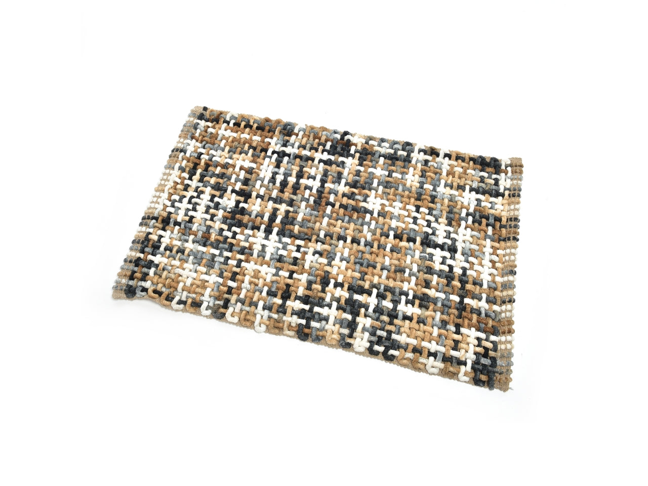Tappeto da bagno antiscivolo moderno in misto cotone grigio e marrone 60x110 cm - M Home