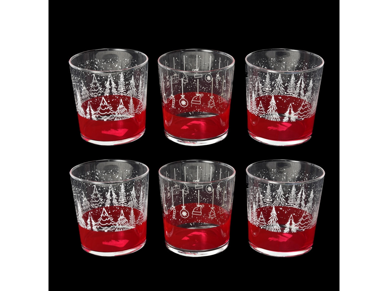 Paesaggi natale set di 6 bicchieri in vetro 330ml