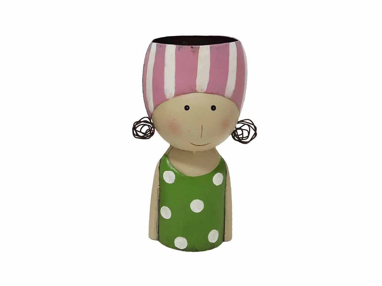 Vaso testa di bambina vestesta di pois h30cme0575.71