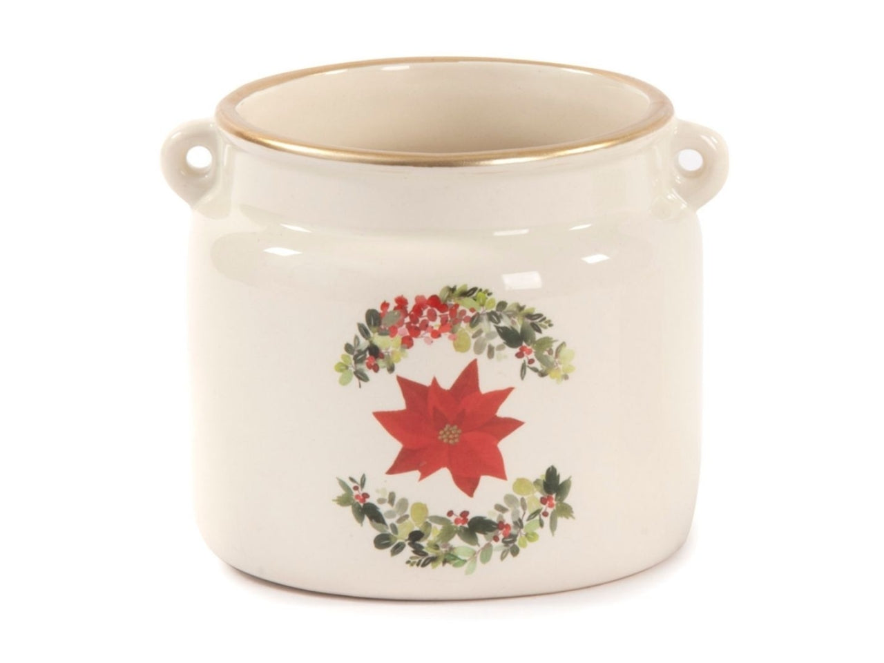 Vaso in ceramica con stella di natale 13,5x12x10,5cm