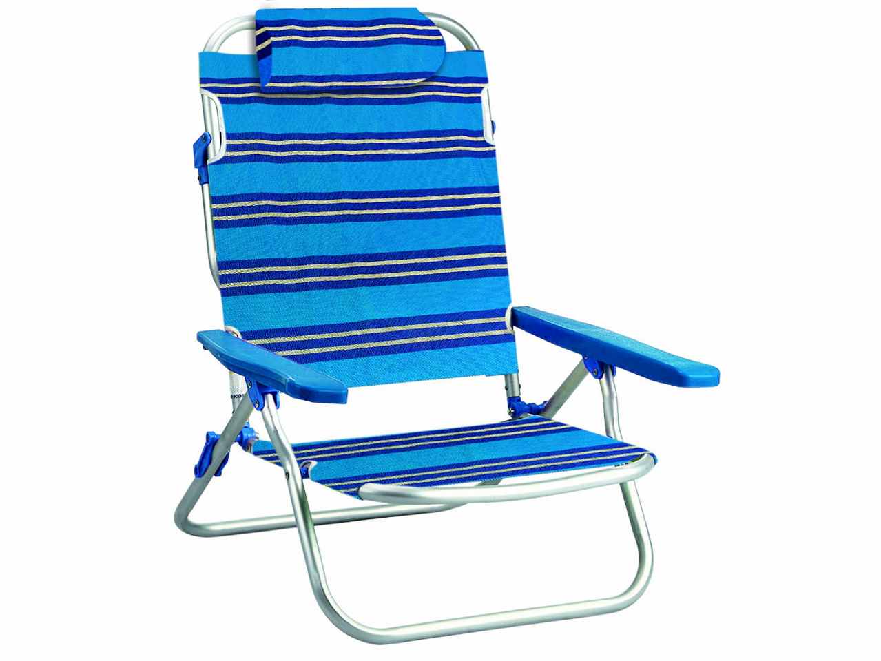Sedia da mare textilene in alluminio 63x58x23/82cm