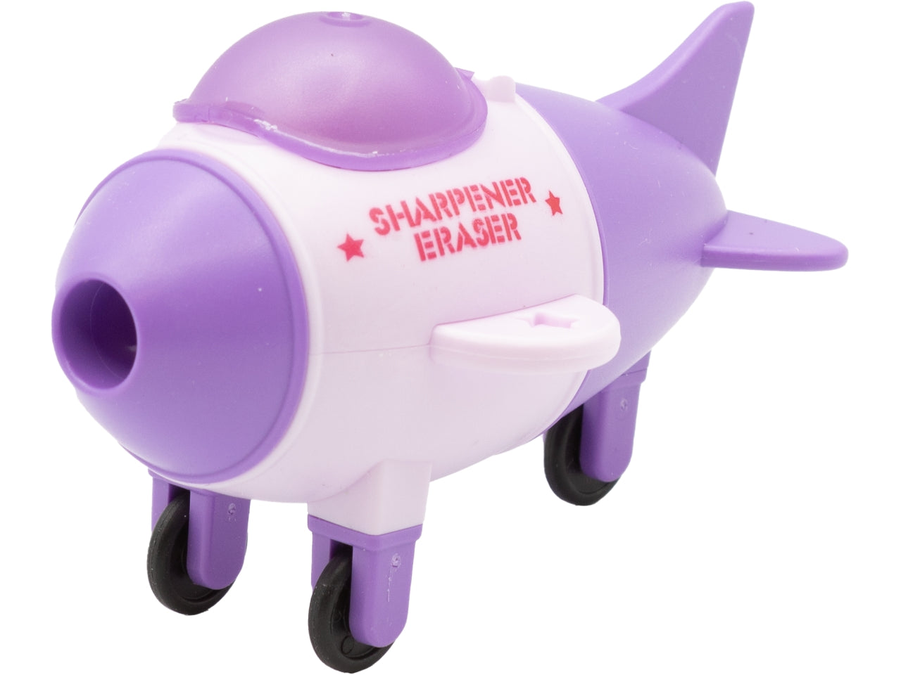 Temperamatite e gomma a forma di aeroplano 2 in 1