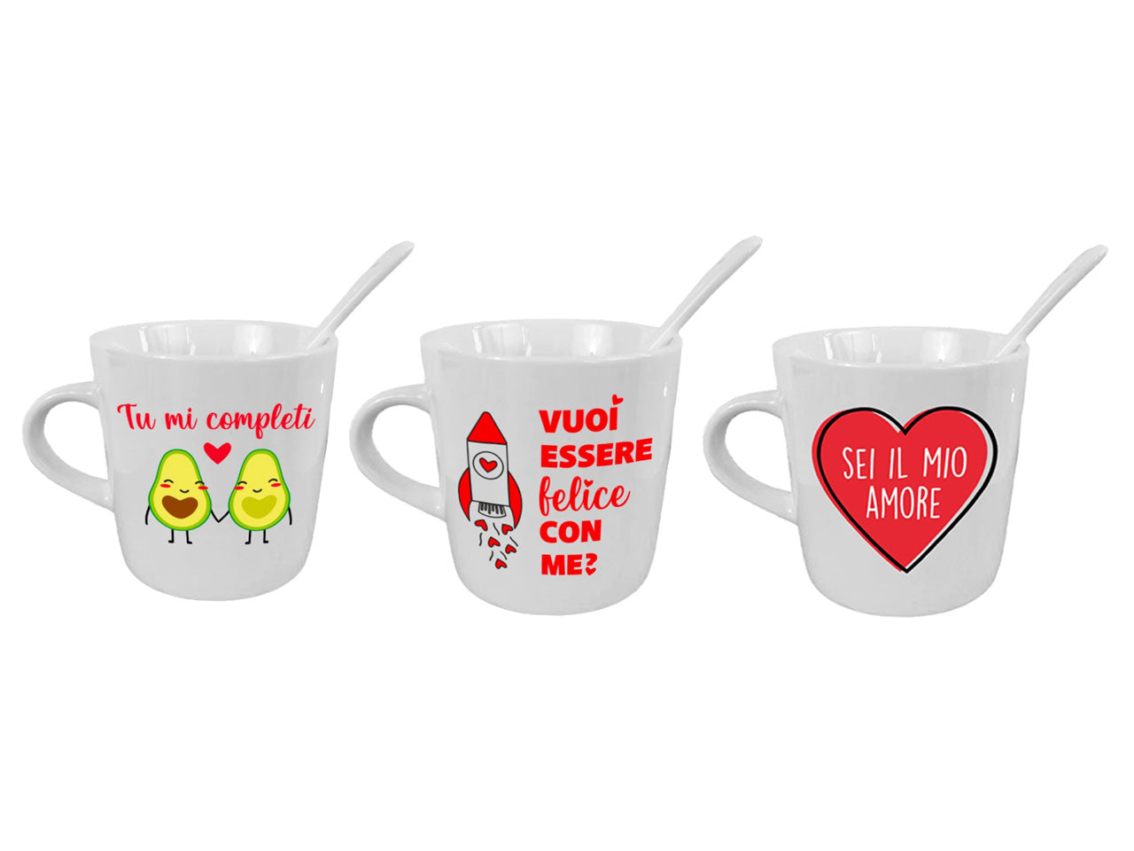 Tazzina da caffe' con cucchiaino love mood