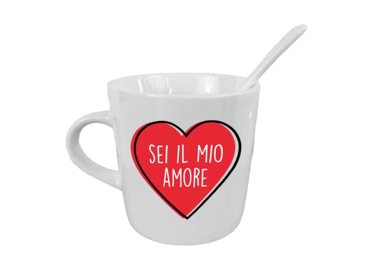 Tazzina da caffe' con cucchiaino love mood