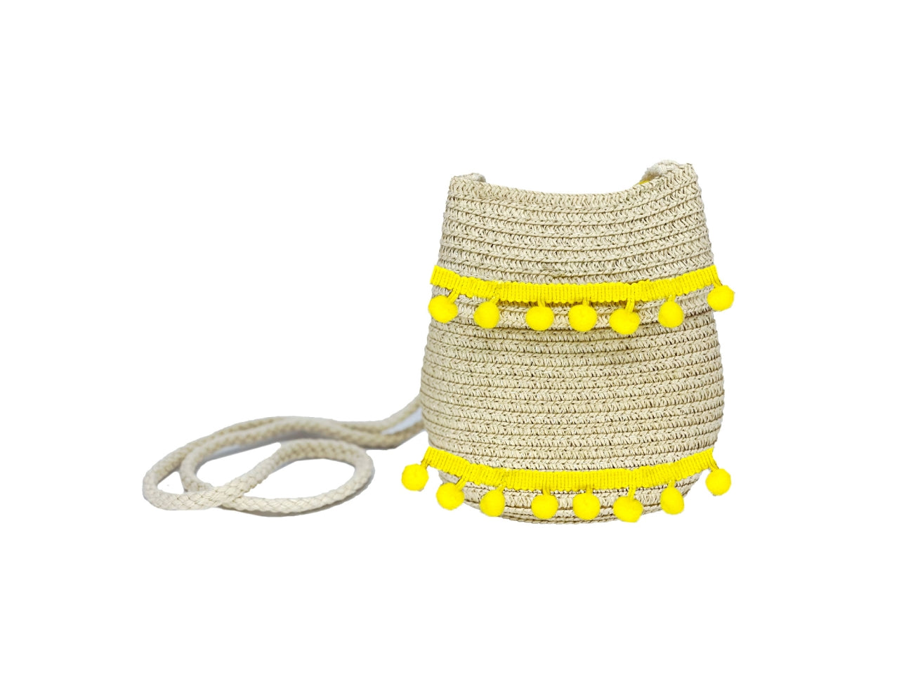 Borsa in carta con pom pom