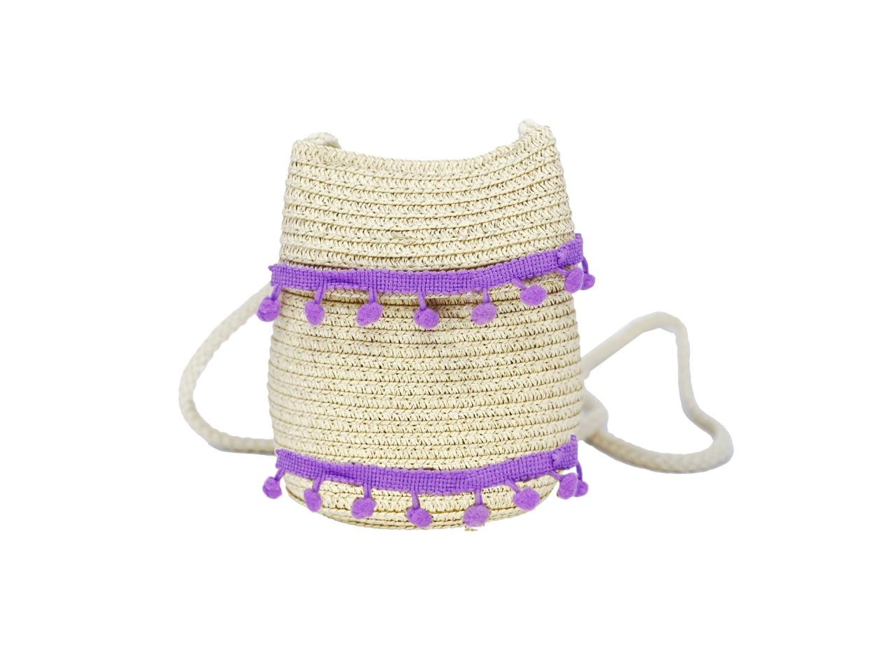 Borsa in carta con pom pom