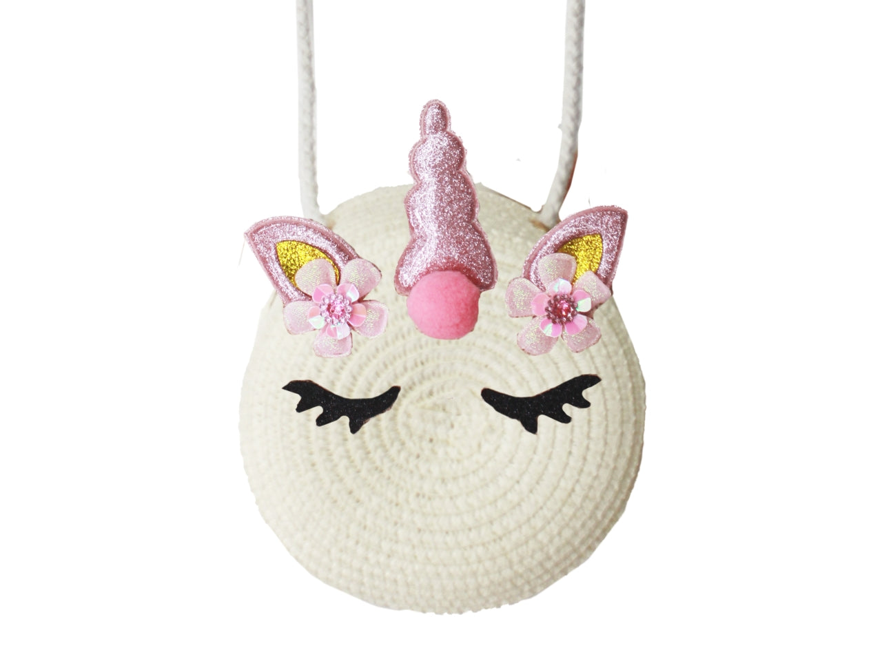 Borsa unicorno in carta intrecciata