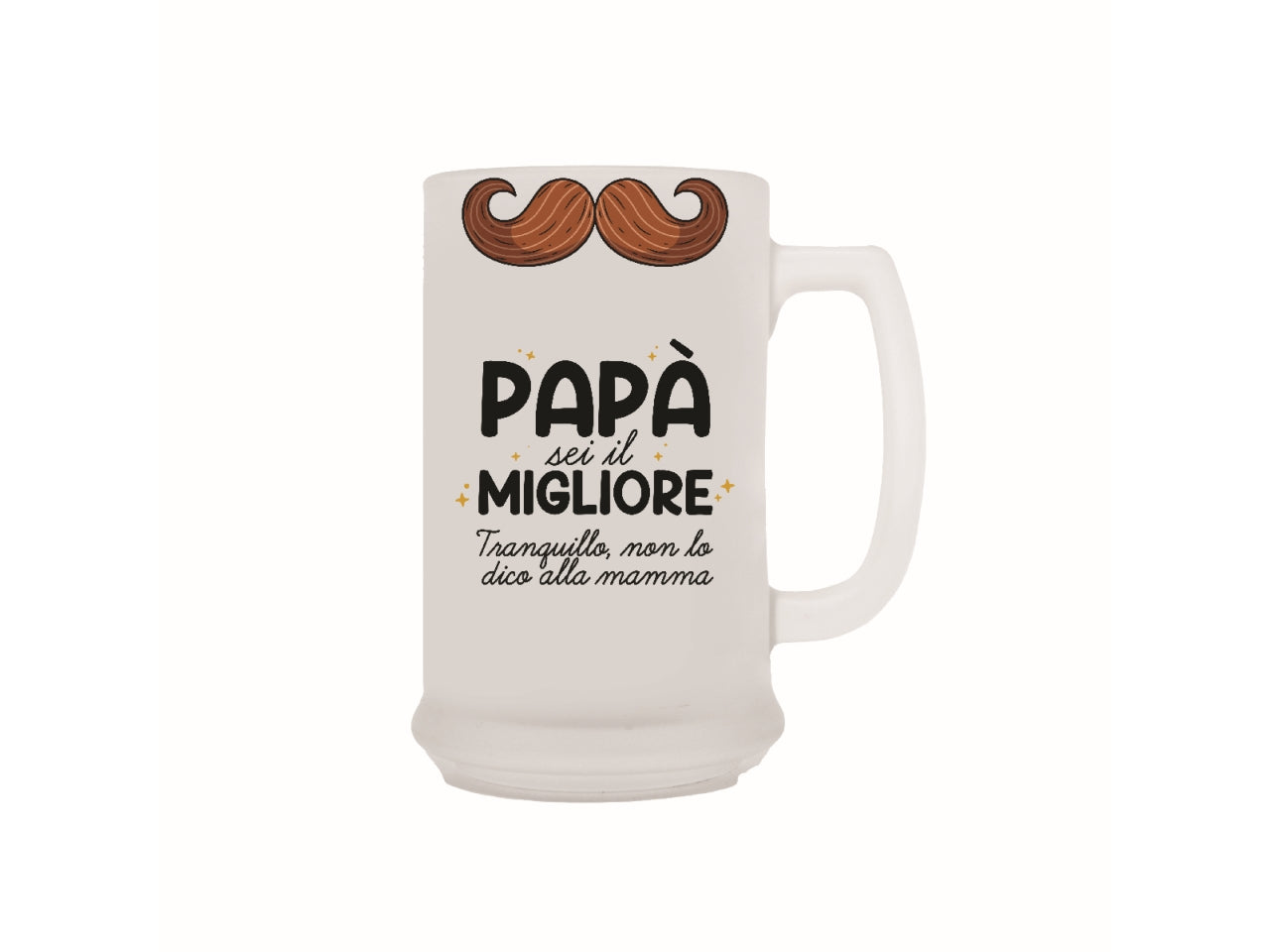 Boccale per la birra in vetro satinato