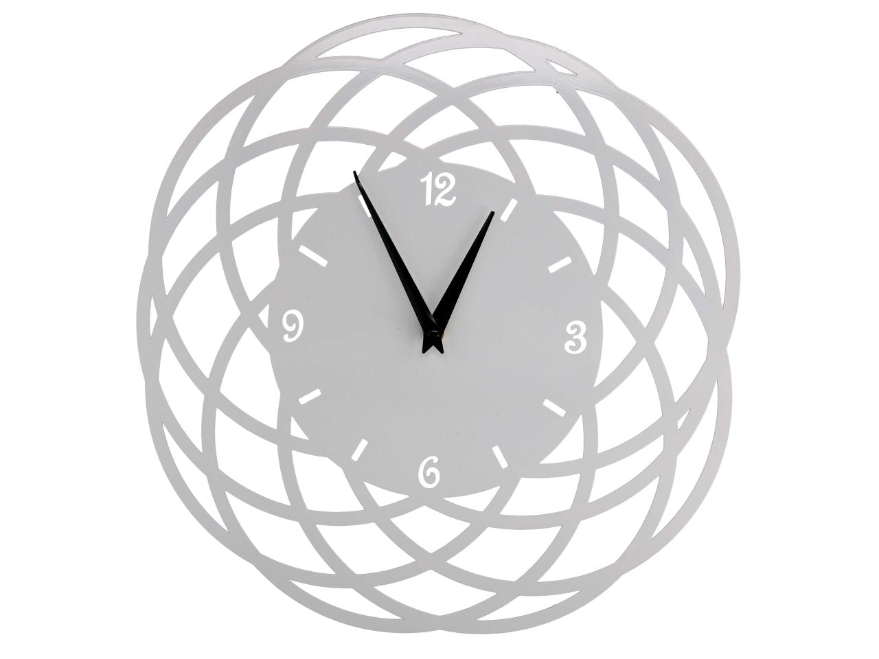 Orologio in metallo cerchi colore bianco tondo d.40h2cm