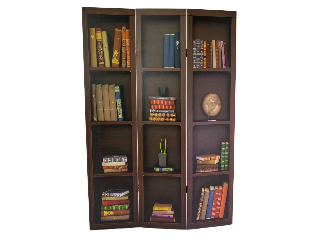 Paravento stampa libreria tre ante cm120 ,6x2,5h180