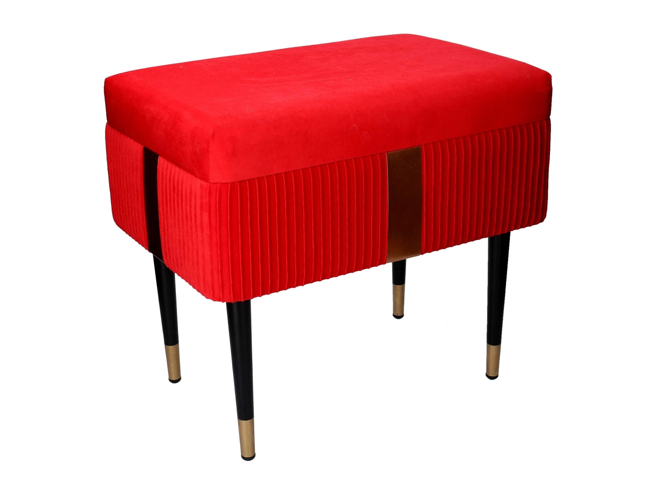 Panca contenitore in velluto rosso 50x35x47cm - Vacchetti
