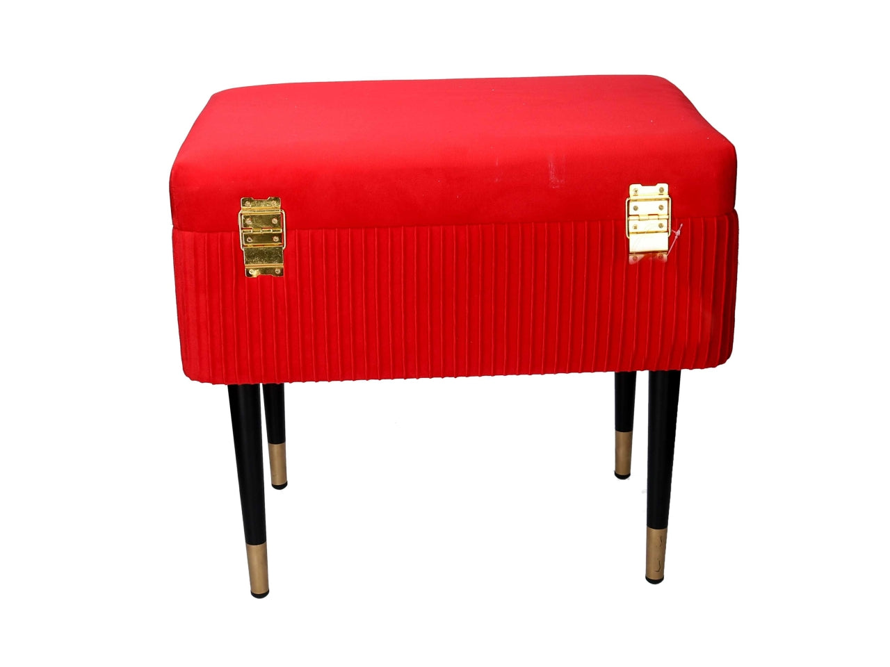 Panca contenitore in velluto rosso 50x35x47cm - Vacchetti