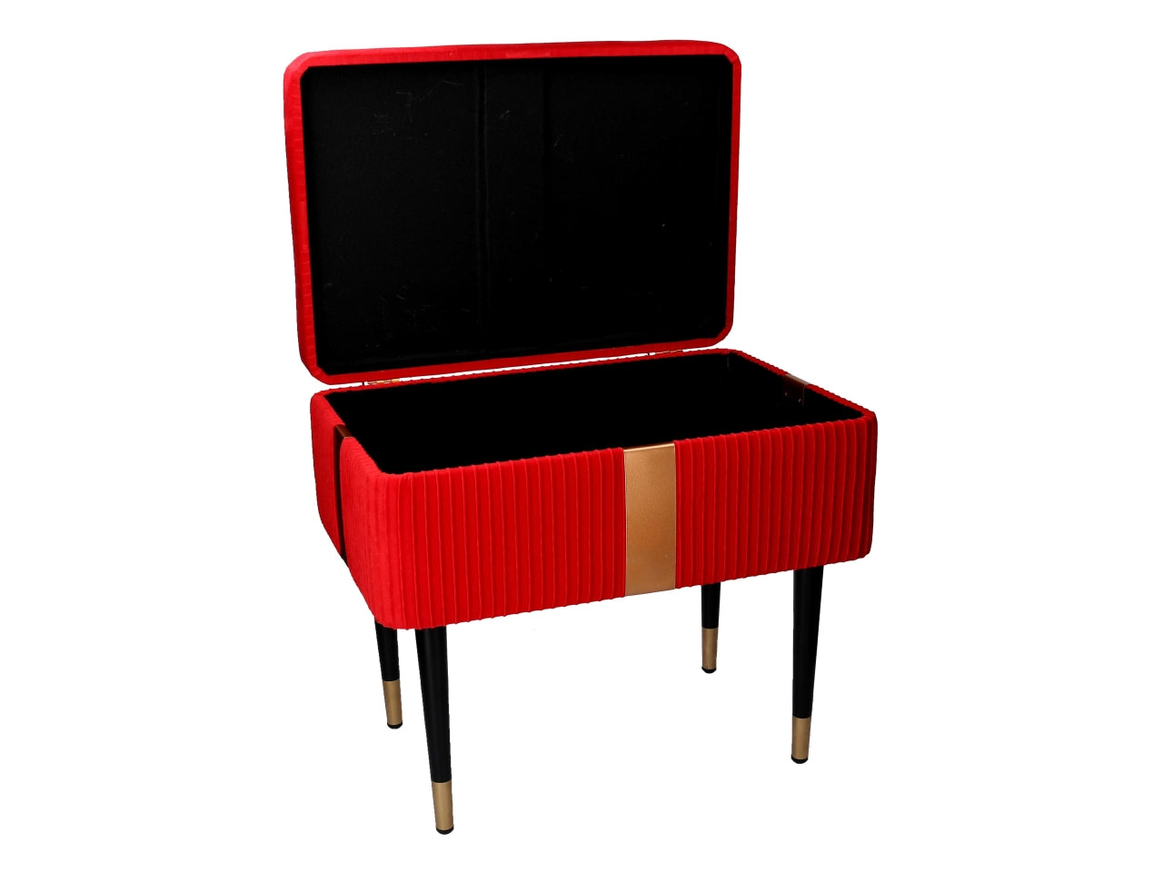 Panca contenitore in velluto rosso 50x35x47cm - Vacchetti