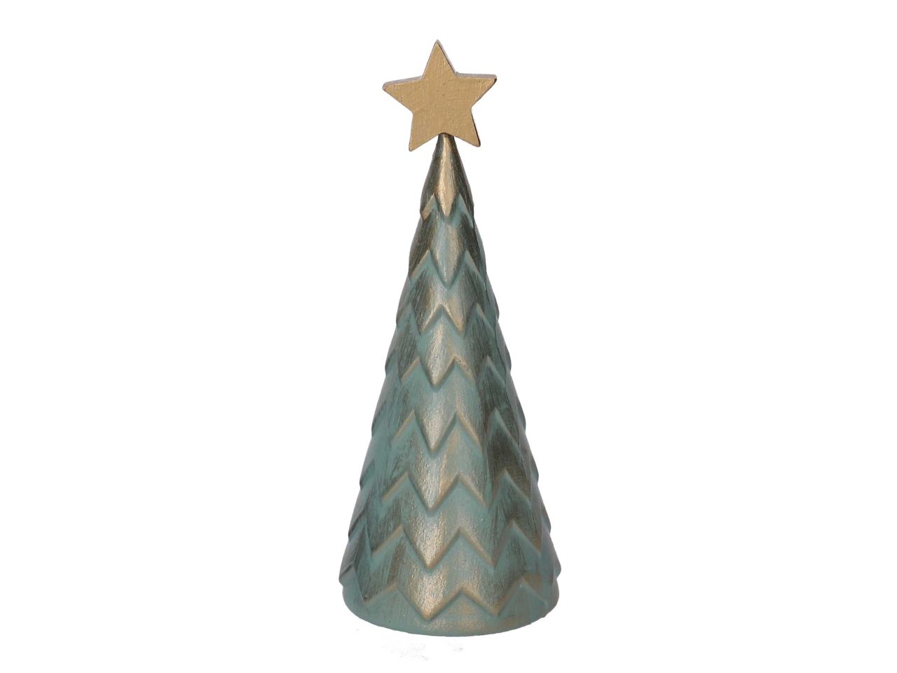 Albero in legno colore oro e verde misura d.9xh.23,5cm