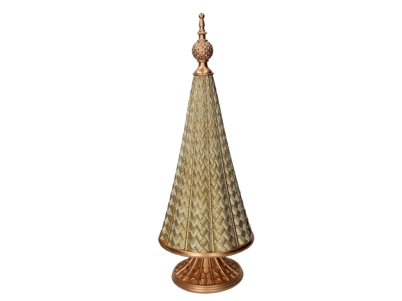Albero in resina effetto metallo colore oro misura d.19,3xh.53,3cm