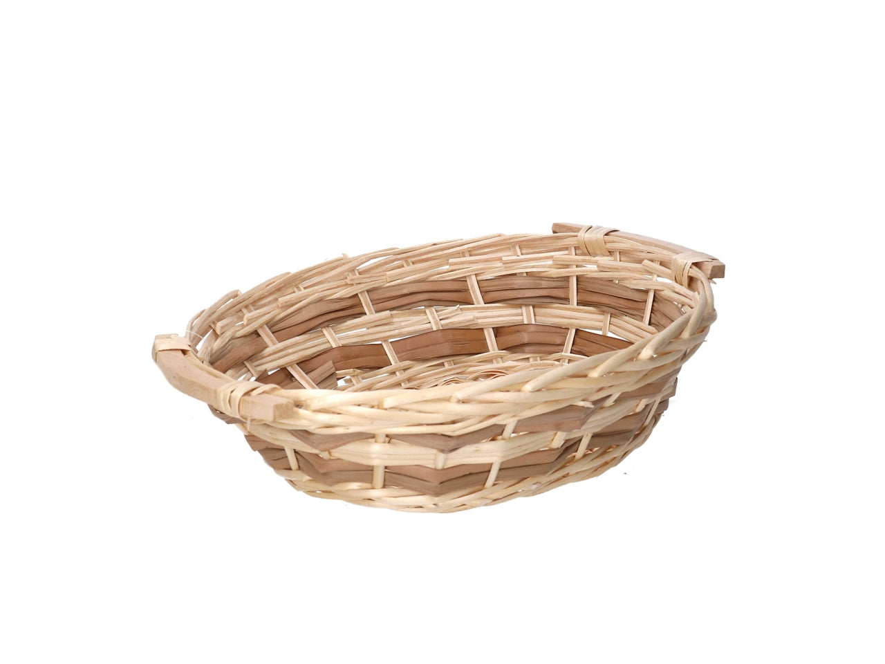 Cesta ovale in vimini colore naturale misura 34-38x30xh.10cm