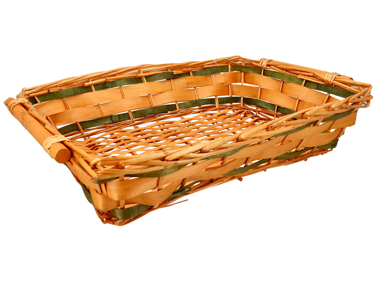 Cesta rettangolare in vimini colore miele misura 54-58x40xh.13cm