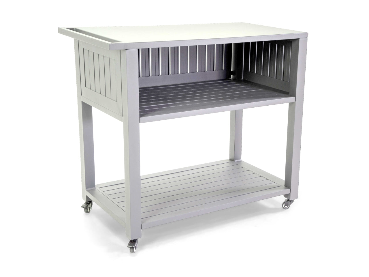 Carrello in alluminio colore bianco 102x60xh.90cm