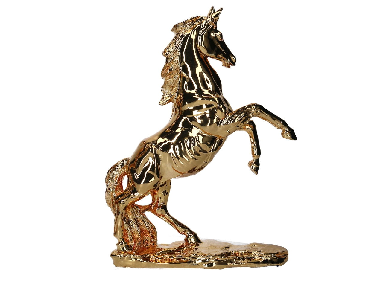 Statua cavallo in resina dorato art dèco 26x35x9cm - Vacchetti