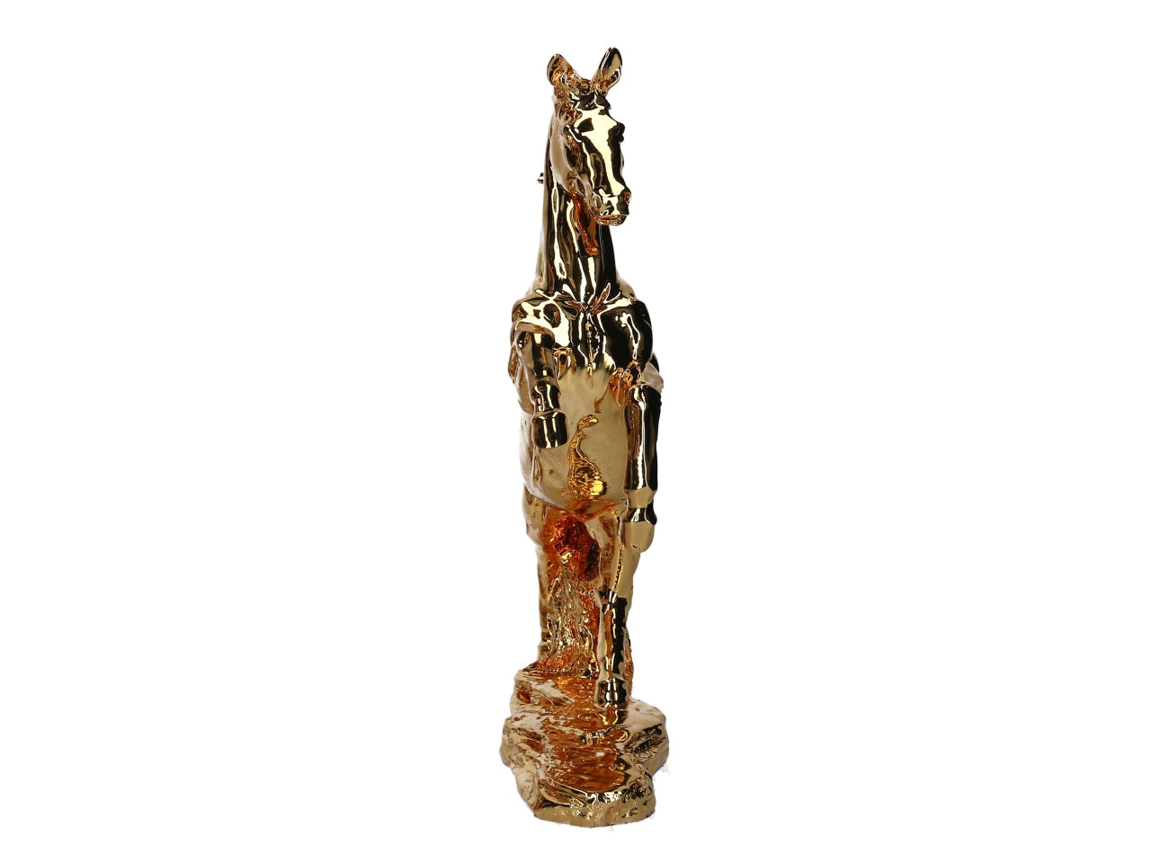 Statua cavallo in resina dorato art dèco 26x35x9cm - Vacchetti