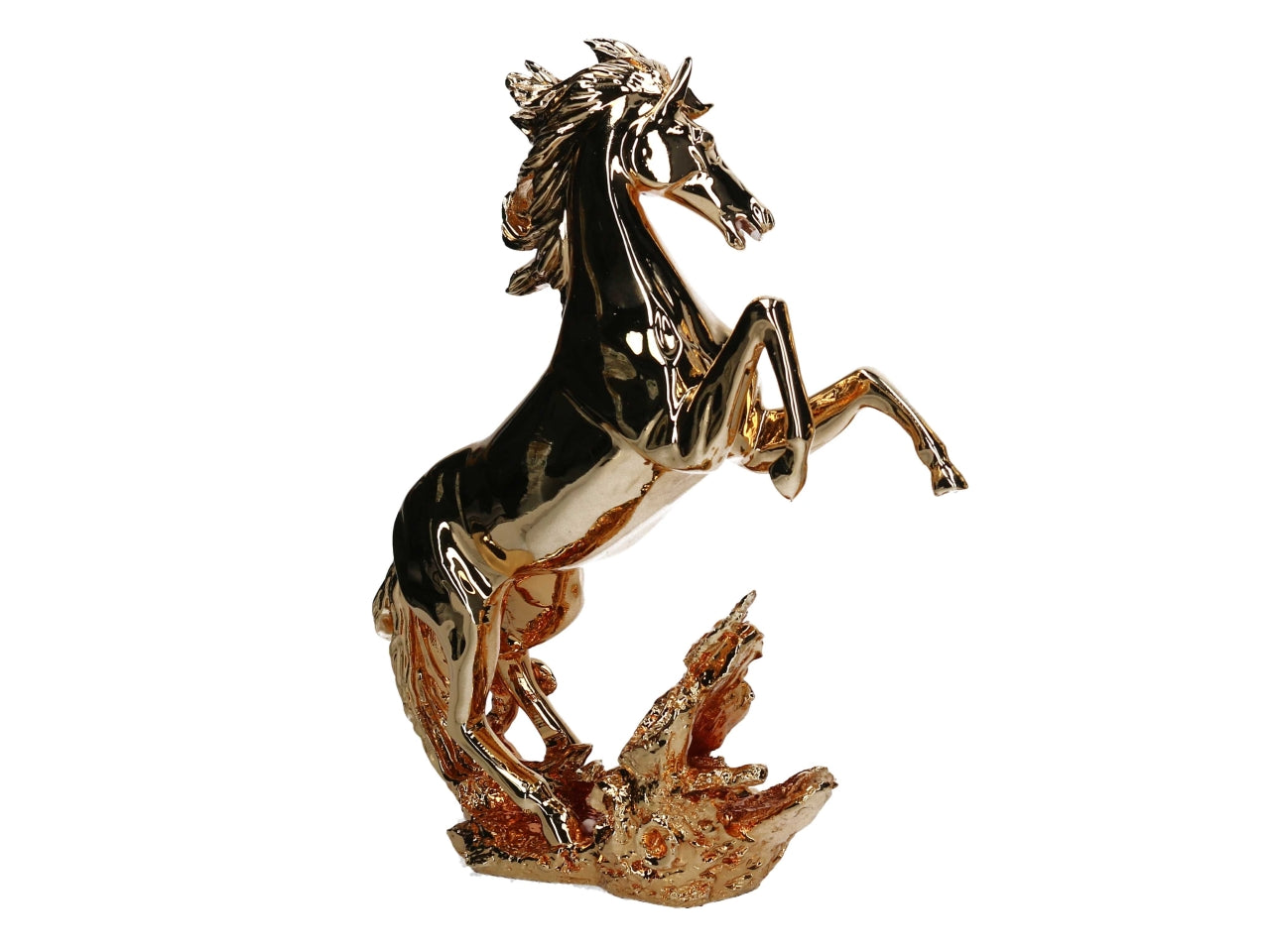 Cavallo in resina oro 38cm