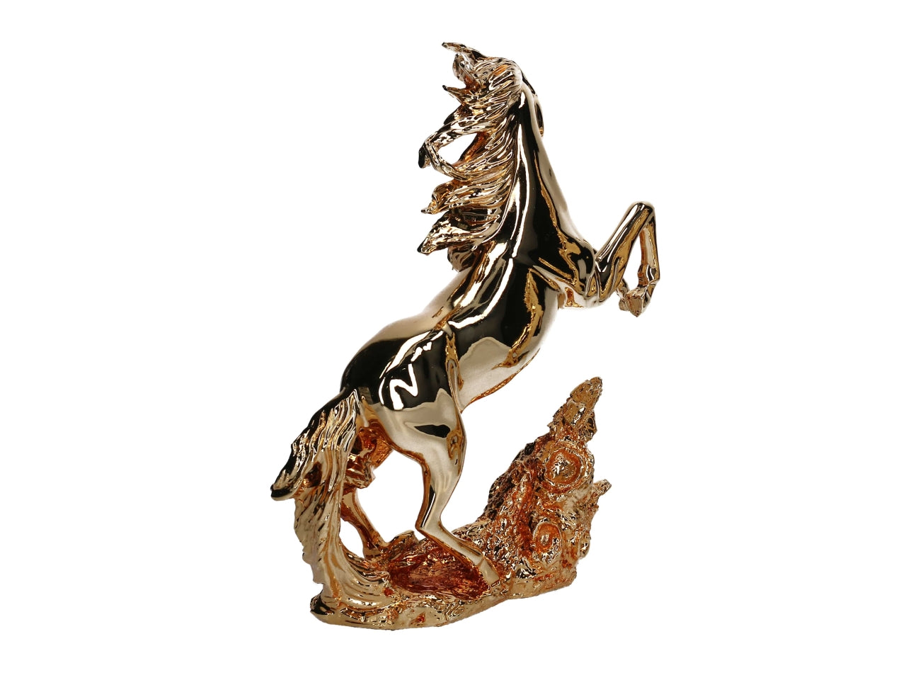 Cavallo in resina oro 38cm