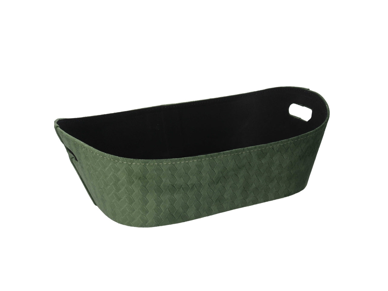Cesta in velluto verde effetto intrecciato 45x30x14 cm - Vacchetti