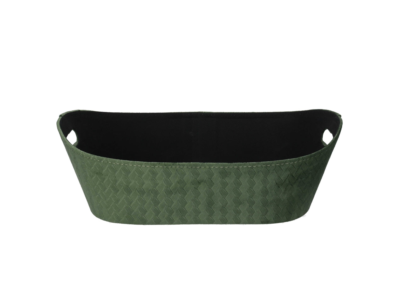 Cesta in velluto verde effetto intrecciato 45x30x14 cm - Vacchetti