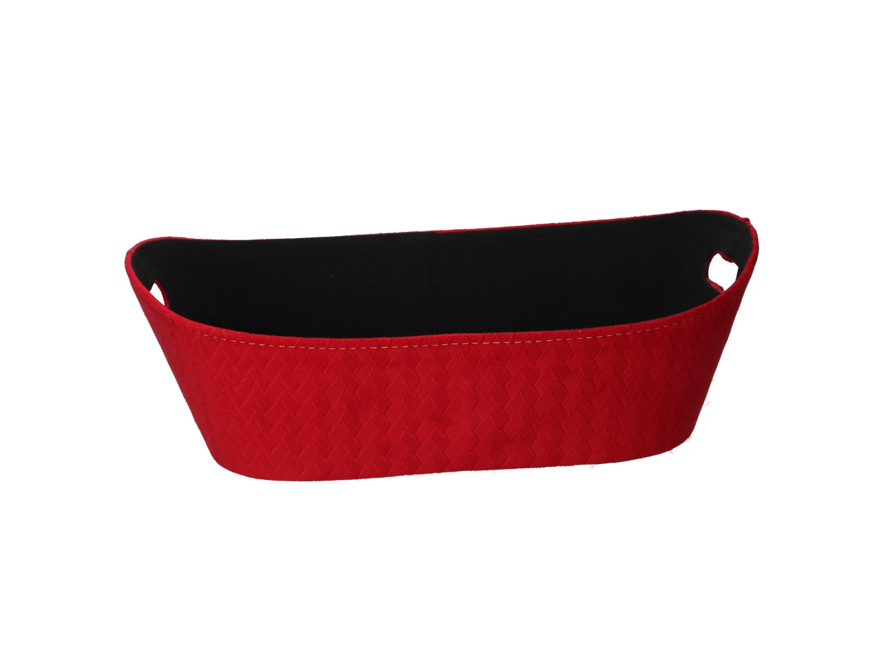 Cesta in velluto rosso effetto intrecciato 45x30x14 cm - Vacchetti