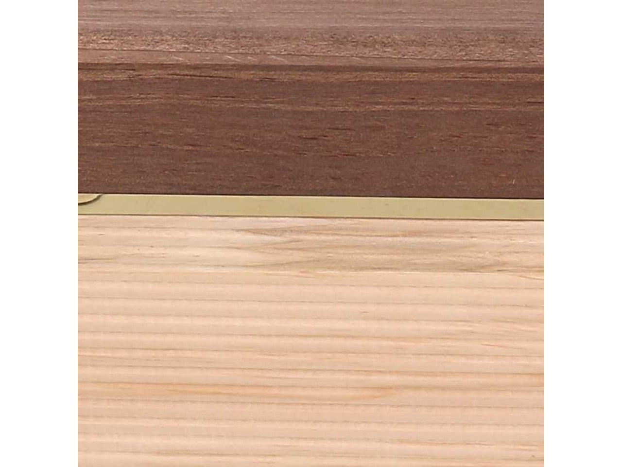 Set 3 scatole in legno naturale e noce 31x21x13cm-34,6x24,5x14cm-38x28x15,3cm