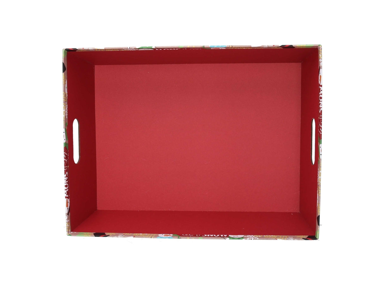 Cesta natalizia in cartone rosso tartan 29x23x8 cm - Vacchetti