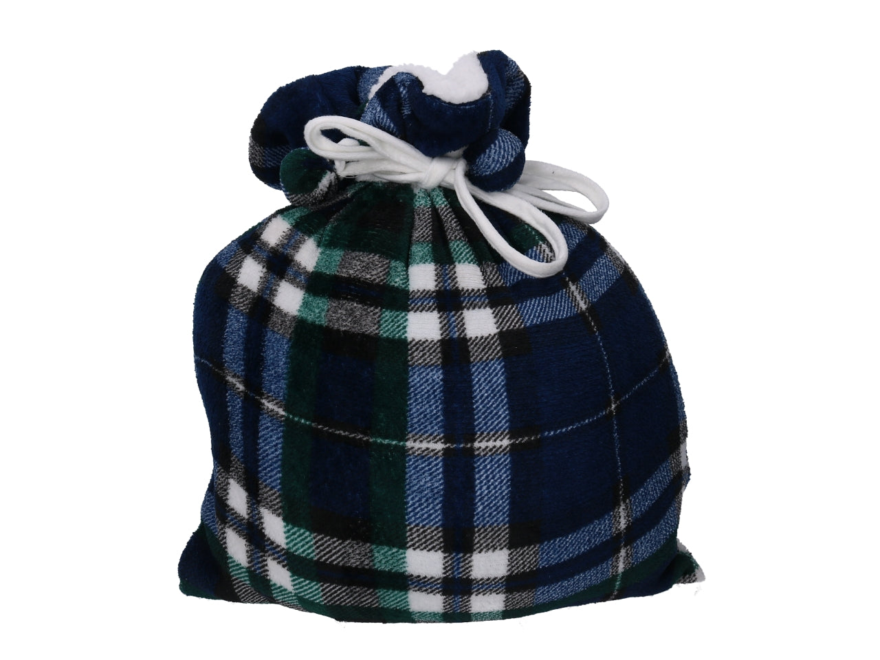 Coperta natalizia con stampa scozzese verde e blu 125x150cm