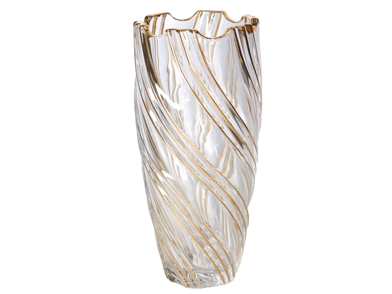 Vaso decorativo in vetro trasparente e dorato 13,5x29 cm - Vacchetti