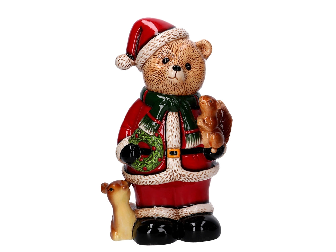 Orso in ceramica rosso 17,6x13x28,5cm